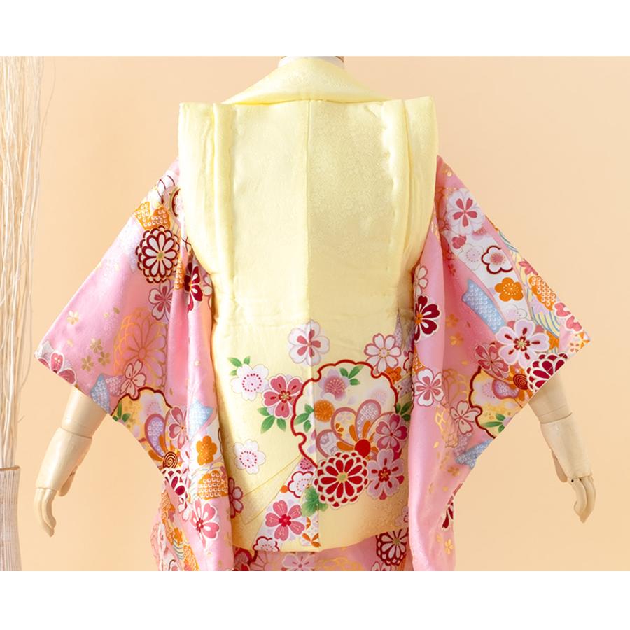 SOUBIEN レンタル 七五三 女の子 3歳 着物 被布 フルセット 黄色