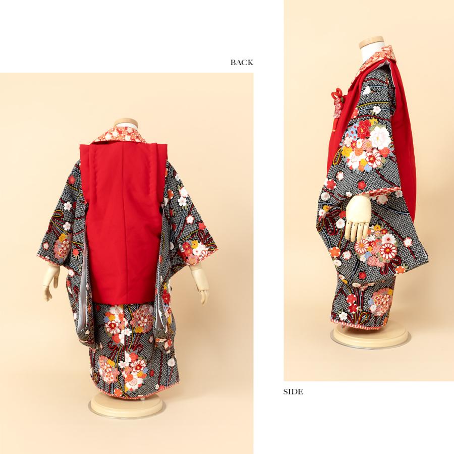 SOUBIEN（創美苑） レンタル 七五三 女の子 3歳 着物 被布 フルセット