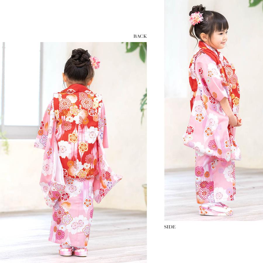 SOUBIEN（創美苑） レンタル 七五三 女の子 3歳 着物 被布 フルセット