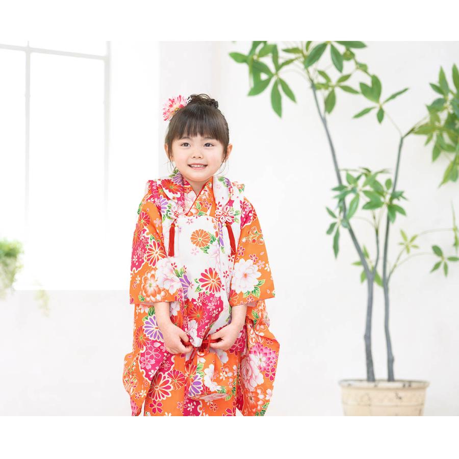 七五三 着物 レンタル 3歳 女の子 フルセット 被布 セット 白 七五三 着物 レンタル 3歳 女の子 フルセット 被布 セット 白