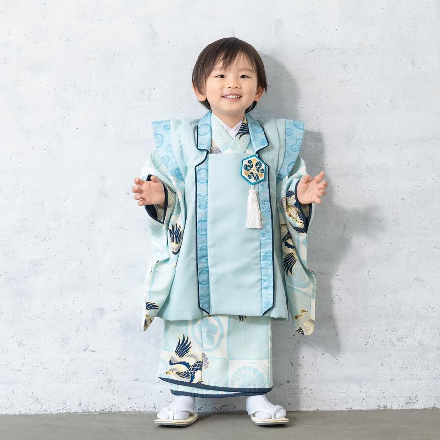 七五三 着物 レンタル 3歳 男の子 フルセット 被布セット 水色 七五三 着物 レンタル 3歳 男の子 フルセット 被布セット 水色