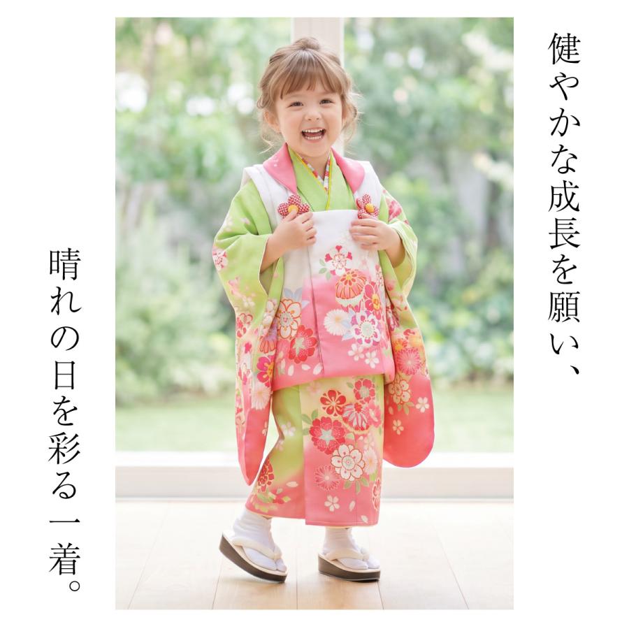 SOUBIEN（創美苑） レンタル 七五三 女の子 3歳 着物 被布 フルセット