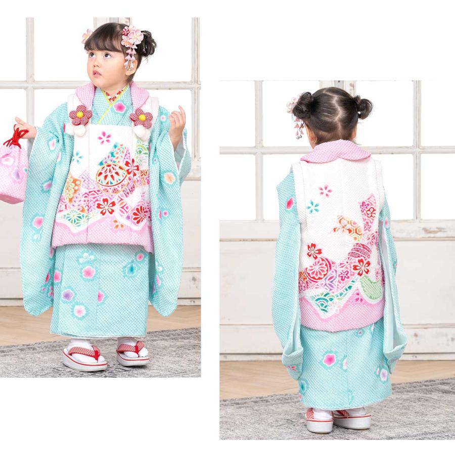 SOUBIEN（創美苑） レンタル 七五三 女の子 3歳 着物 被布 フルセット