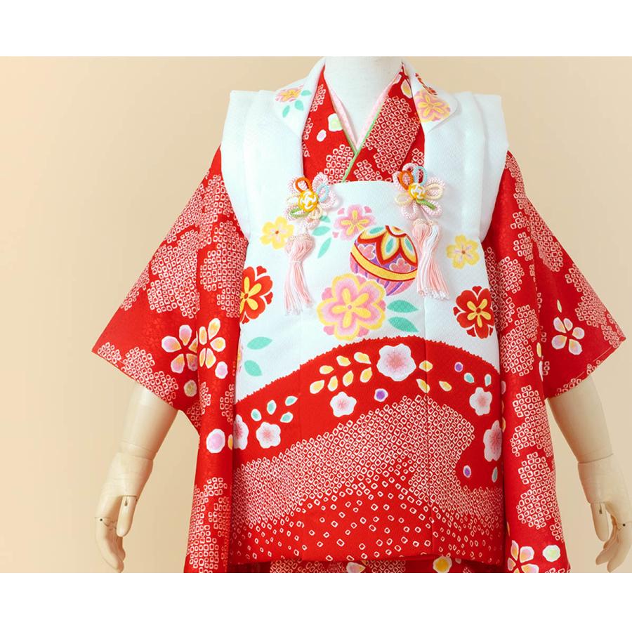 七五三 着物 レンタル 3歳 女の子 フルセット 被布 セット 白 七五三 着物 レンタル 3歳 女の子 フルセット 被布 セット 白