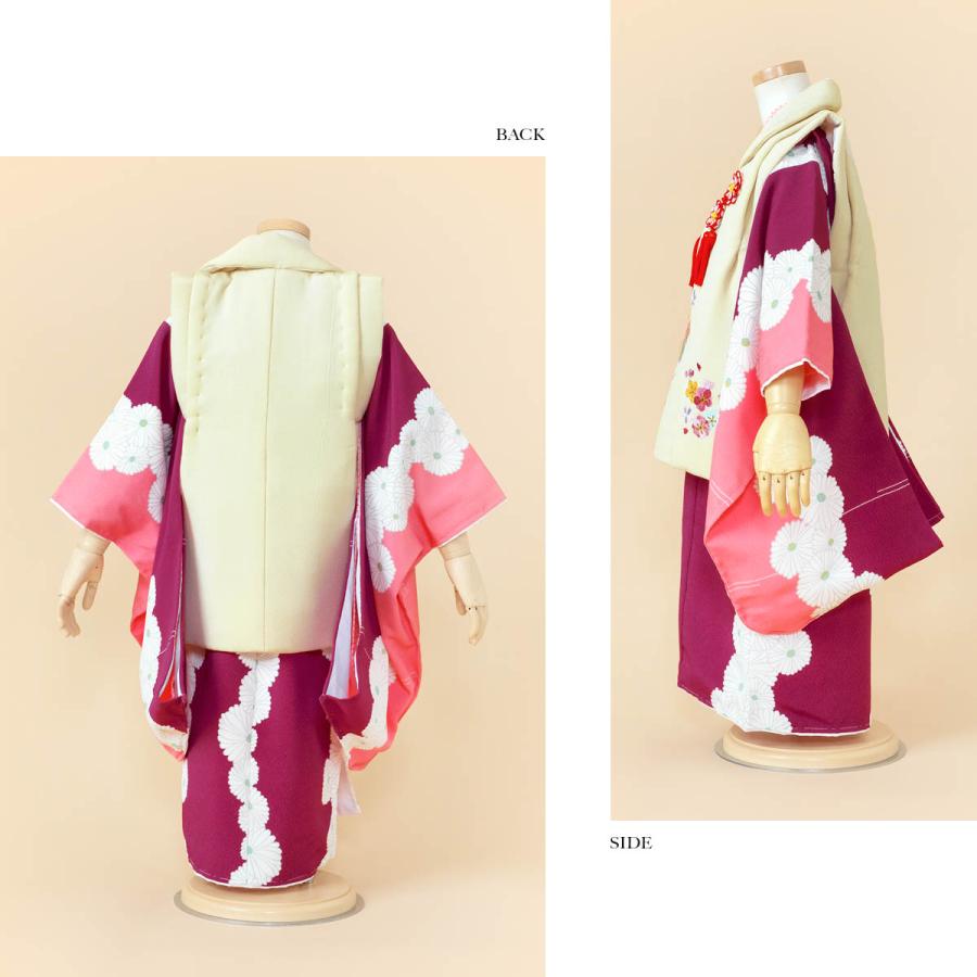 SOUBIEN レンタル 七五三 女の子 3歳 着物 被布 フルセット