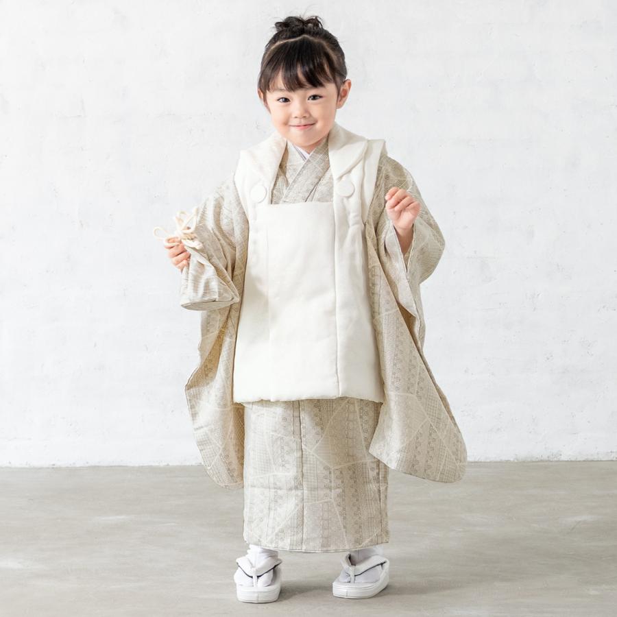 七五三 着物 3歳 レンタル 女の子 被布 フルセット 白 ベージュ 七五三 着物 3歳 レンタル 女の子 被布 フルセット 白 ベージュ