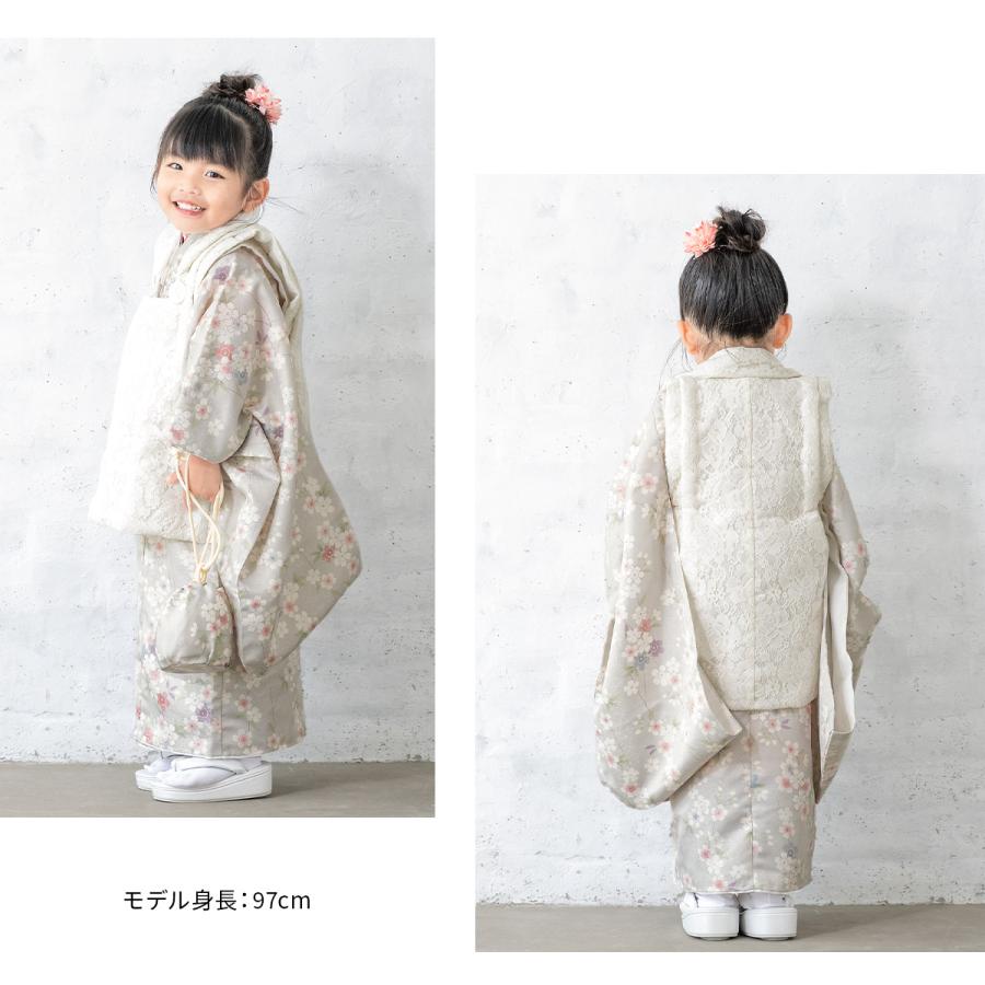七五三 着物 3歳 レンタル 女の子 レース 被布 フルセット 白 七五三 着物 3歳 レンタル 女の子 レース 被布 フルセット 白