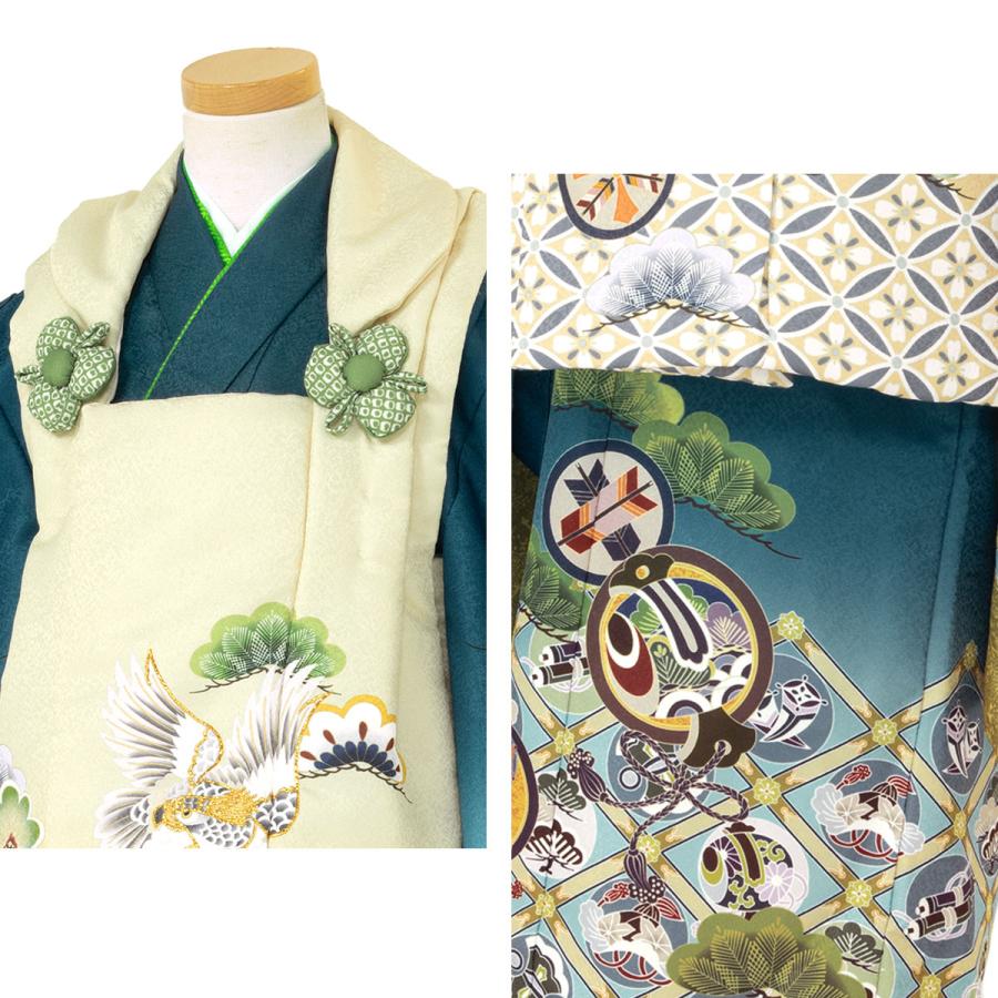 SOUBIEN（創美苑） レンタル 七五三 着物 3歳 男の子 フルセット 青緑
