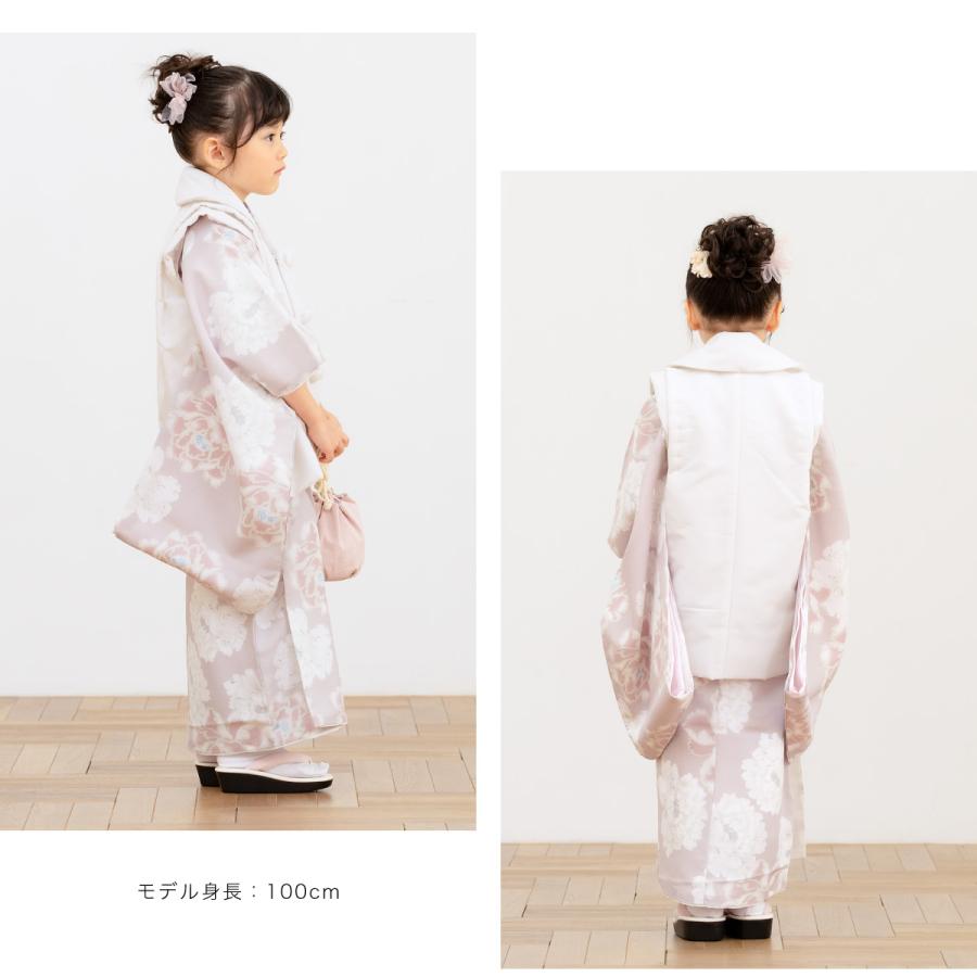 七五三 3歳 フルセット SOUBIEN レンタル 七五三 女の子 3歳 着物 被布 フルセット 白