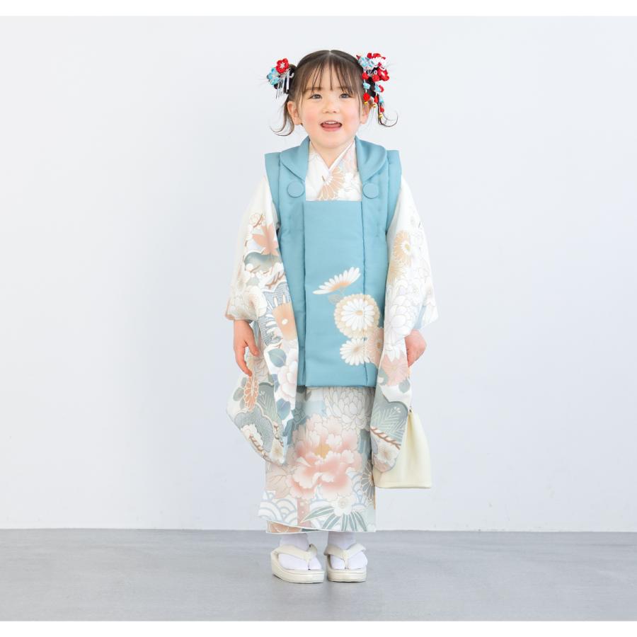 SOUBIEN（創美苑） レンタル 七五三 女の子 3歳 着物 被布 フルセット