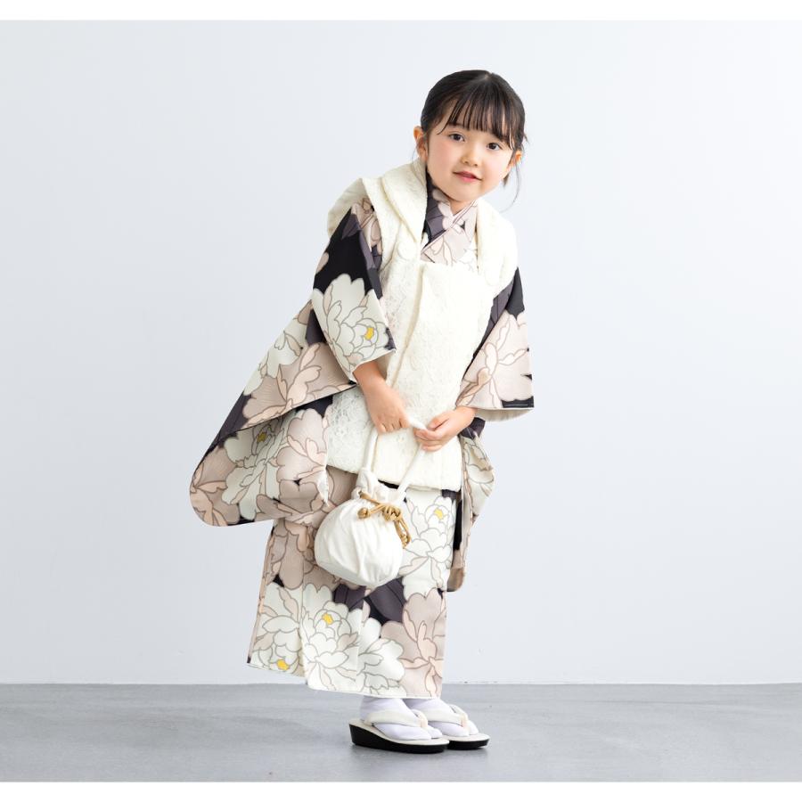 レンタル 七五三 女の子 3歳 着物 被布 フルセット floro 月白の花暦