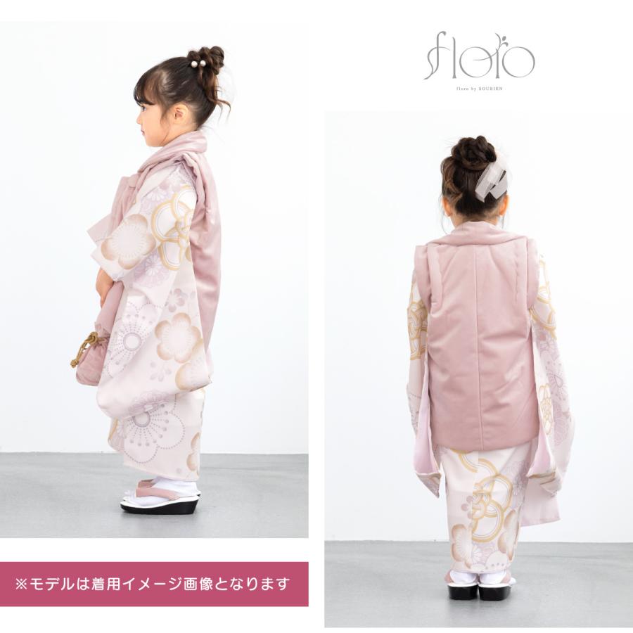 レンタル 七五三 女の子 3歳 着物 被布 フルセット floro 黄金色の牡丹