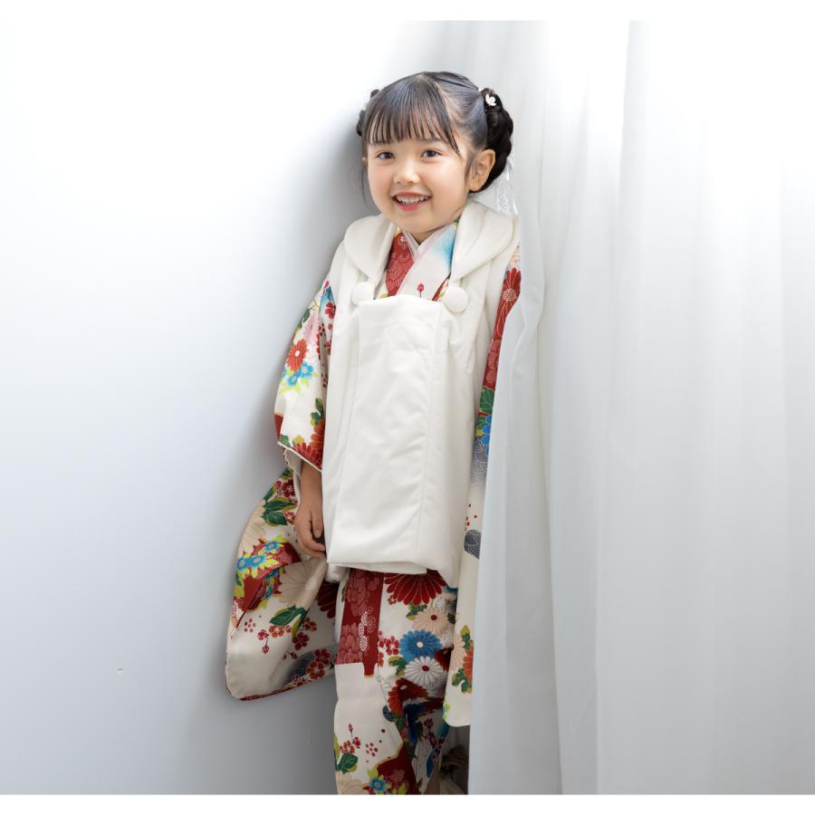 レンタル 七五三 女の子 3歳 着物 被布 フルセット floro 流墨の花尽し