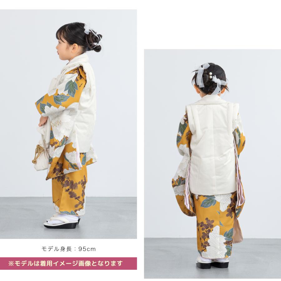 レンタル 七五三 女の子 3歳 着物 被布 フルセット ホワイト 芥子