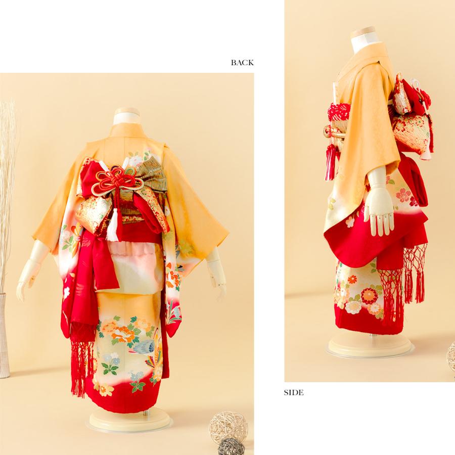 SOUBIEN 七五三 着物 レンタル 3歳 女の子 フルセット 黄色