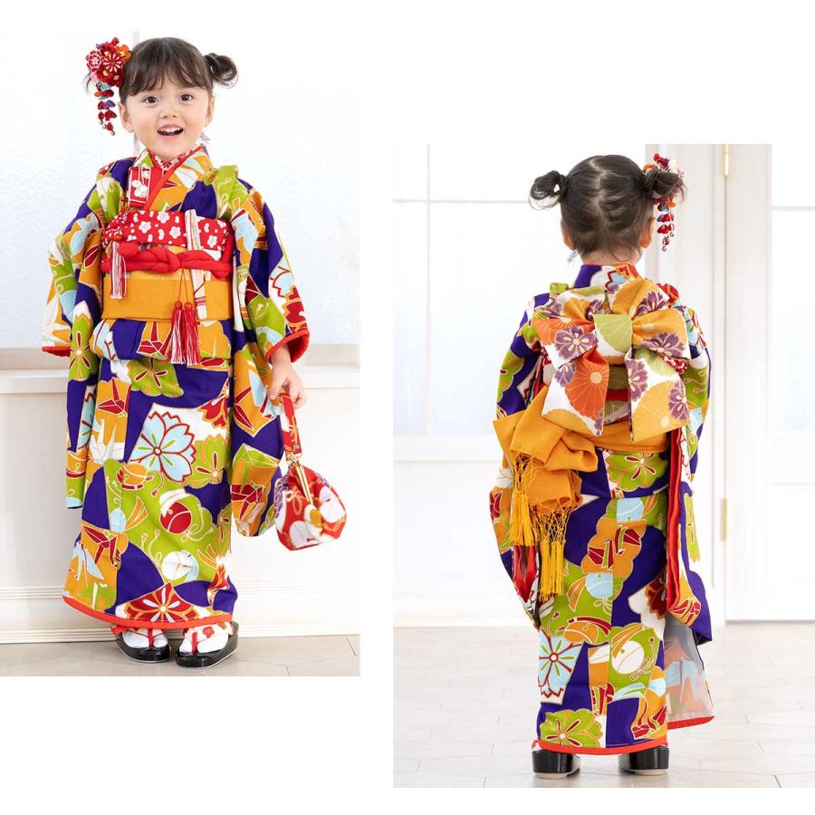 七五三 着物 レンタル 3歳 女の子 フルセット 青 ブルー 黄緑 桜 七五三 着物 レンタル 3歳 女の子 フルセット 青 ブルー 黄緑 桜