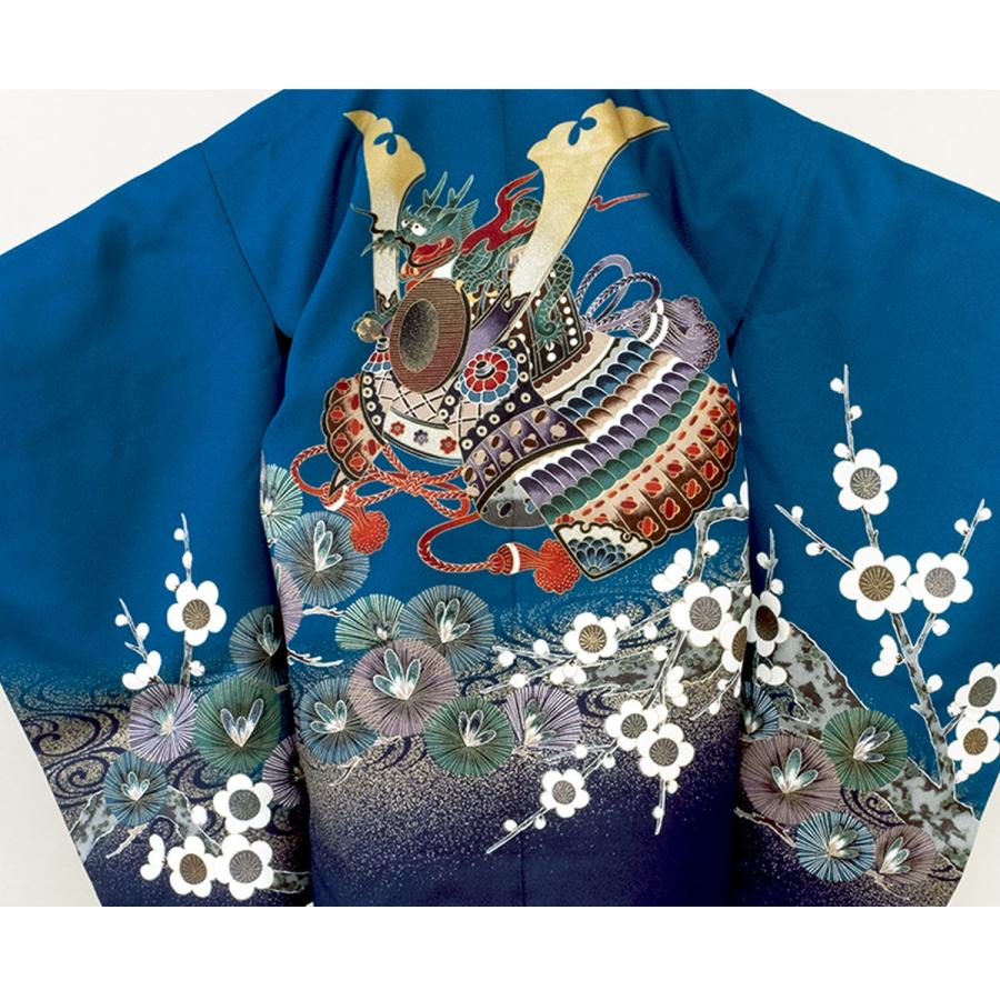 お買い得品♡七五三　5歳　男の子　フルセット　青系　紺色 SOUBIEN 七五三 着物 レンタル 5歳 男の子 フルセット 袴セット