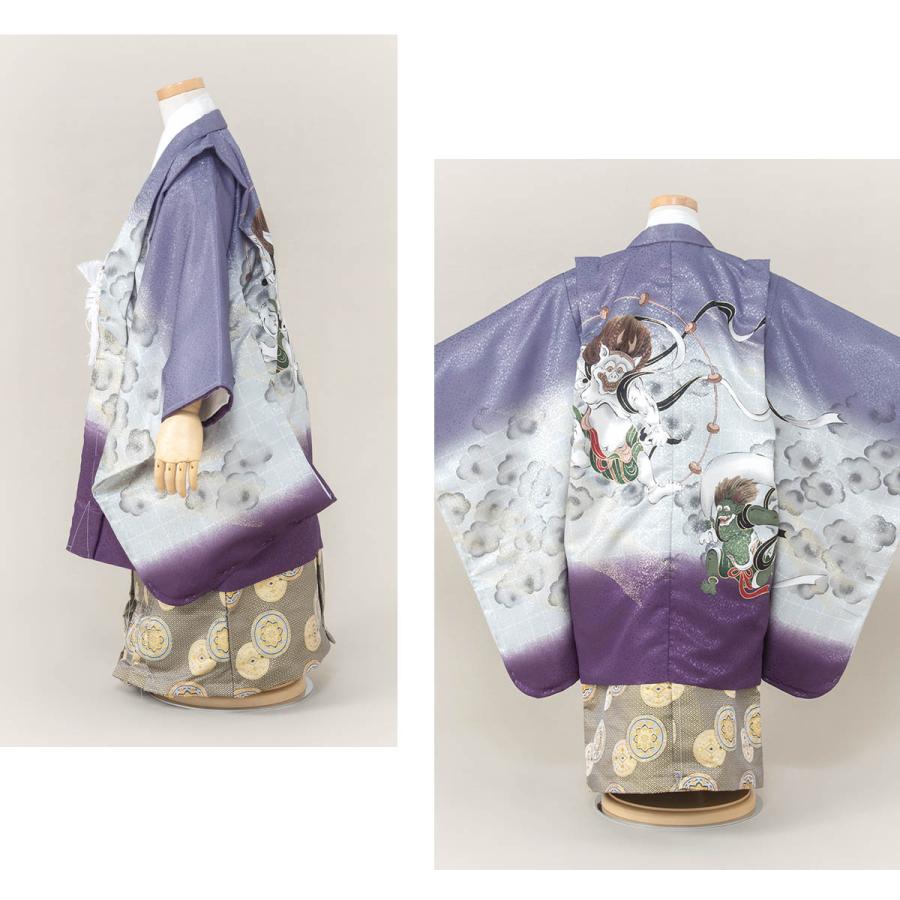 SOUBIEN 七五三 着物 レンタル 5歳 男の子 フルセット 袴セット 紫