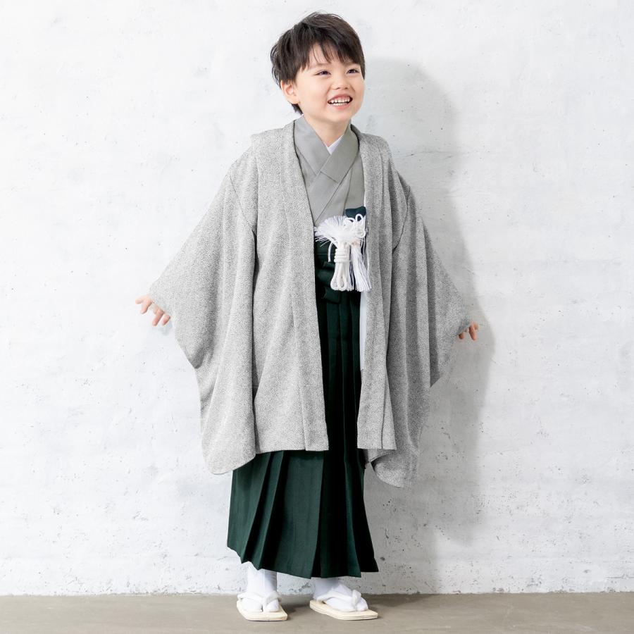 式部浪漫 七五三 5歳 男の子 フルセット 一式 着物 袴 羽織 グレー系 七五三 着物 男の子 5歳 ブランド 羽織袴セット Shikibu Roman