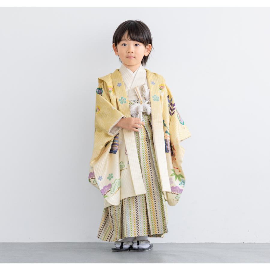 七五三　五歳　クリーニング済み　セット SOUBIEN レンタル 七五三 着物 男の子 5歳 羽織袴 袴セット フル