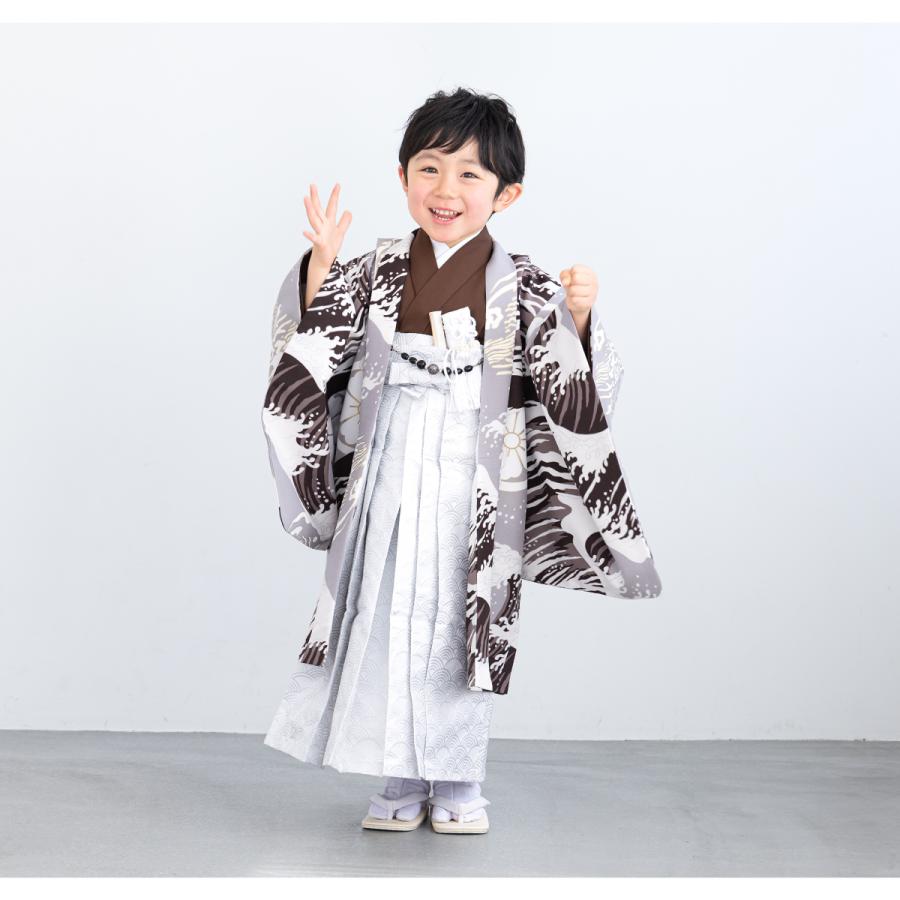 創美苑 袴セット グレー 七五三 5歳男の子 753 セット 購入 着物 袴 男児 五才向け ボーイズ| きもの館 創美苑