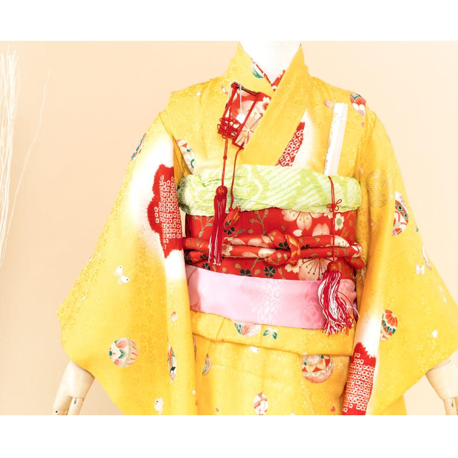 七五三 祝い着　5歳 SOUBIEN 七五三 着物 レンタル 5歳 女の子 フルセット 黄色