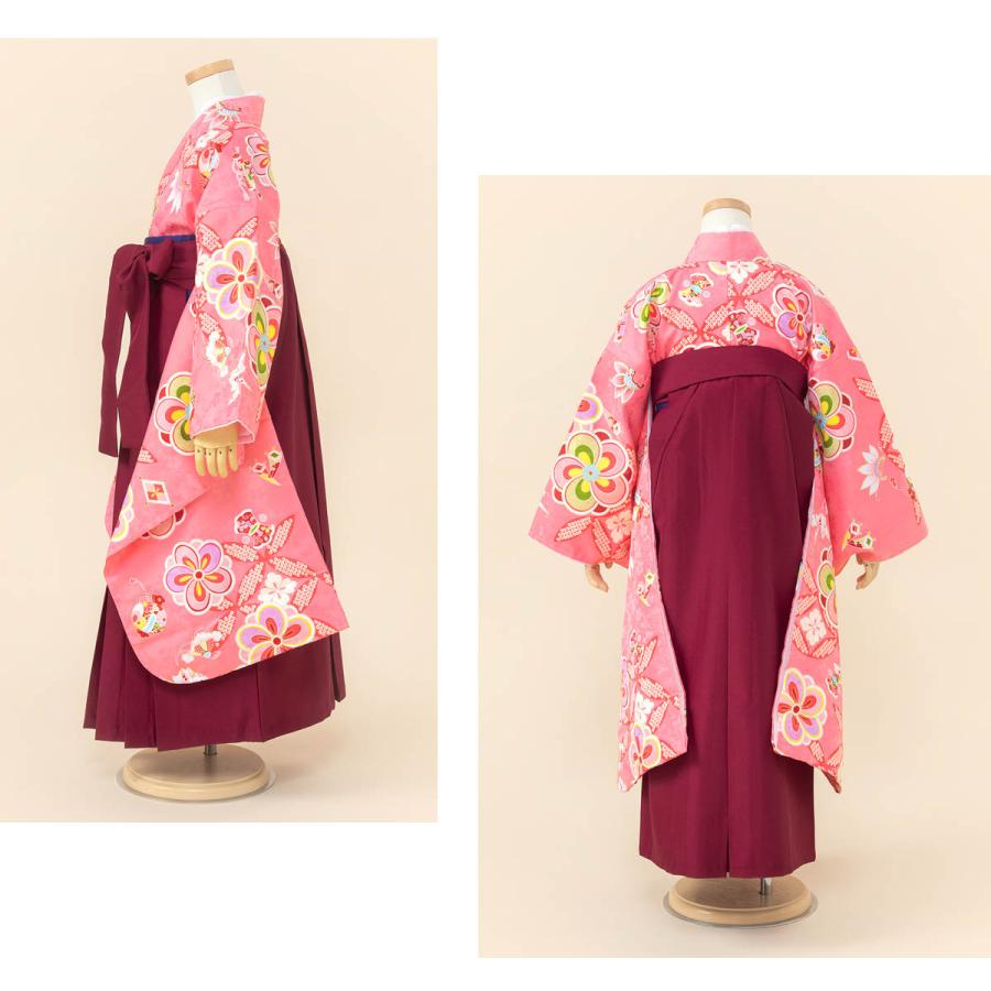 7歳女児着物○七五三○卒園○袴○袴セット○着物セット 女の子 着物袴セット 卒園式袴 赤 黄色 黒 ピンク 水色 白 七五三 小紋