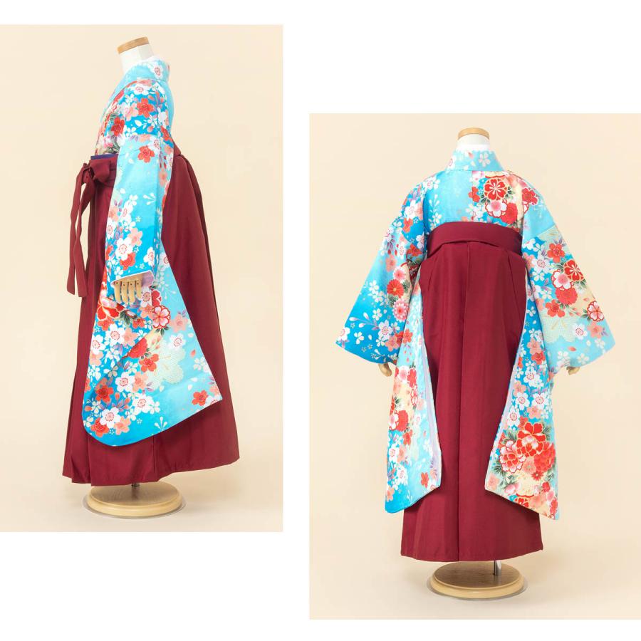 【美品】お着物&袴セット 卒服 七五三 卒園式 袴セット 女の子 七五三 ちょっと小さめ 小紋 着物 刺繍袴 襦袢