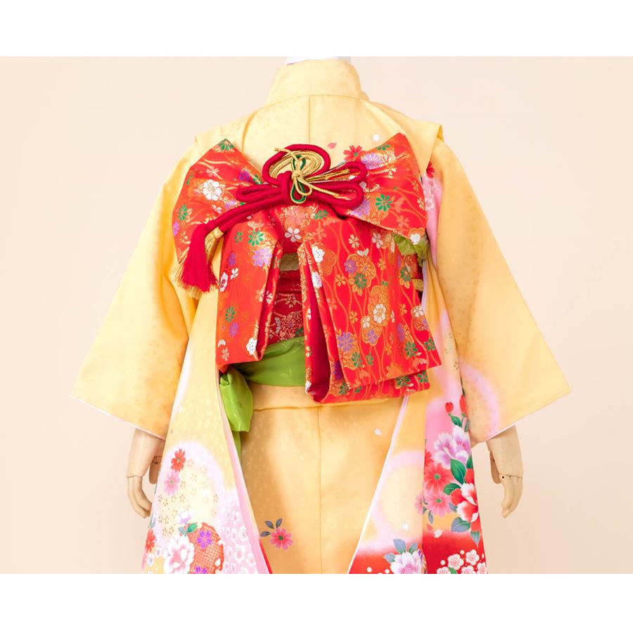 SOUBIEN 七五三 レンタル 7歳 着物 女の子 フルセット 黄色