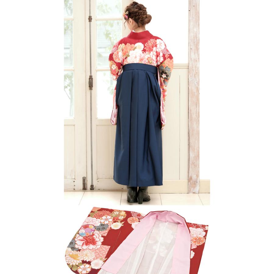 SOUBIEN レンタル 卒業式 袴 女性 袴セット 赤 レッド 金 紺