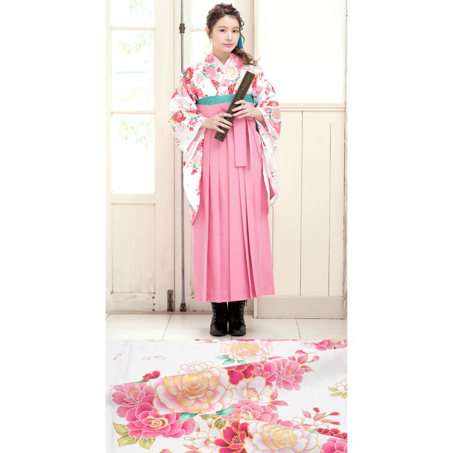 ピンク系花柄着物と袴 ピンク系花柄着物と袴 KYOETSU 着物 レディース袴4点セット 華やかAB