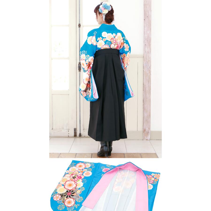 【極美品】おび工房 大正ロマン 袴 4セット 160cm 洗える♪ SOUBIEN（創美苑） レンタル 卒業式 袴 フルセット 女性 袴セット 水色