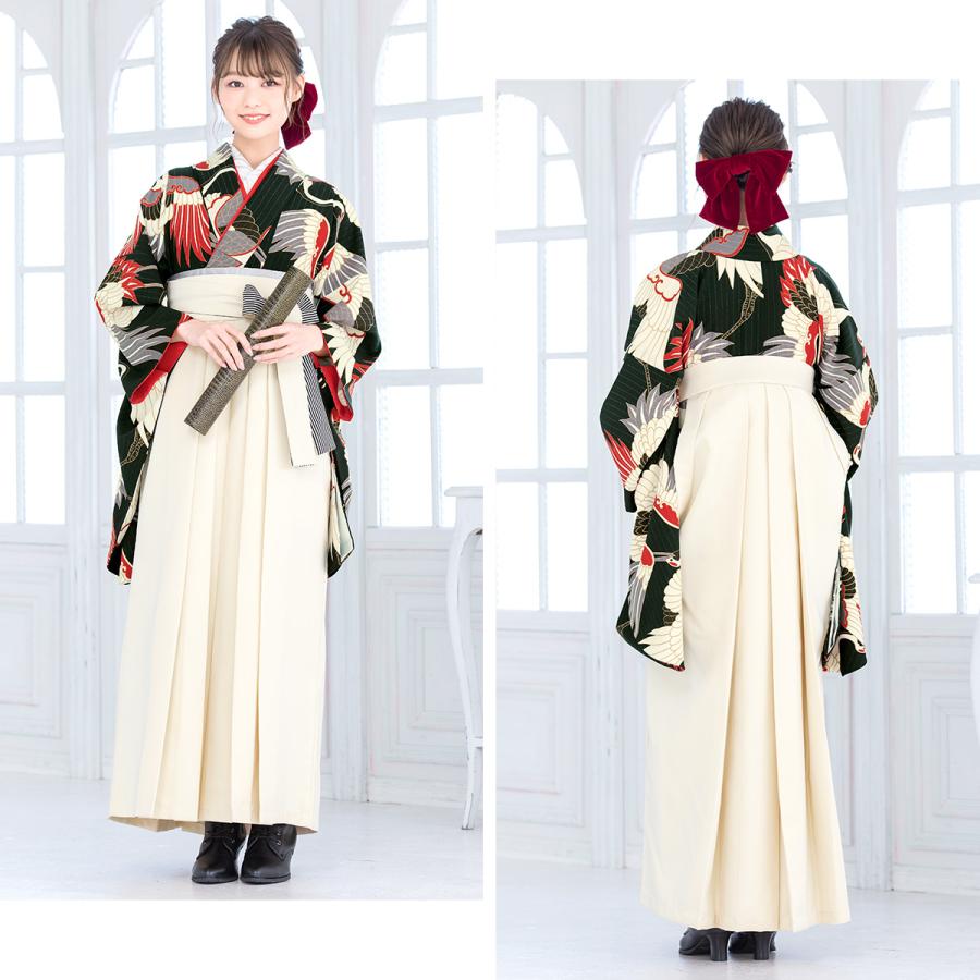 SOUBIEN（創美苑） レンタル 卒業式 袴 女性 袴セット 黒 ブラック 白