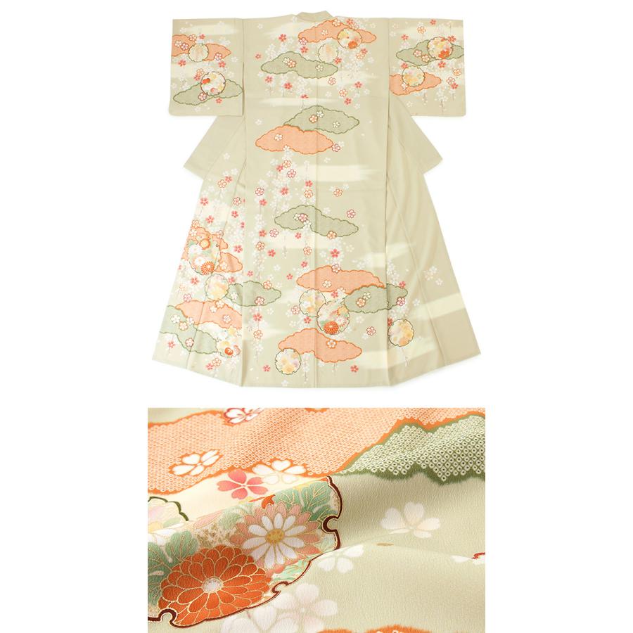 訪問着　フルセット　菊　金彩加工　綸子　大人可愛い　七五三　入学式　卒業式　L3 SOUBIEN（創美苑） レンタル 訪問着 フルセット 七五三 卒業式 卒園式