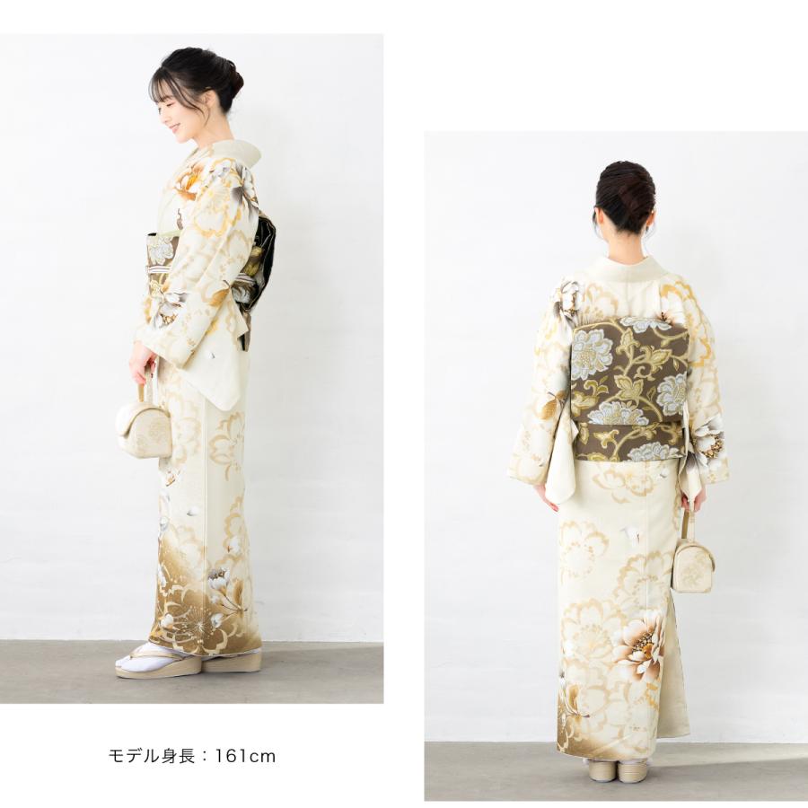 琉球柄　沖縄絣柄　（ベージュ）和装バック・着物バック　入学卒業結婚式七五三振袖 名物裂 和装バッグ 横長 手提げバッグ A4が入る 日本製 金襴 着物