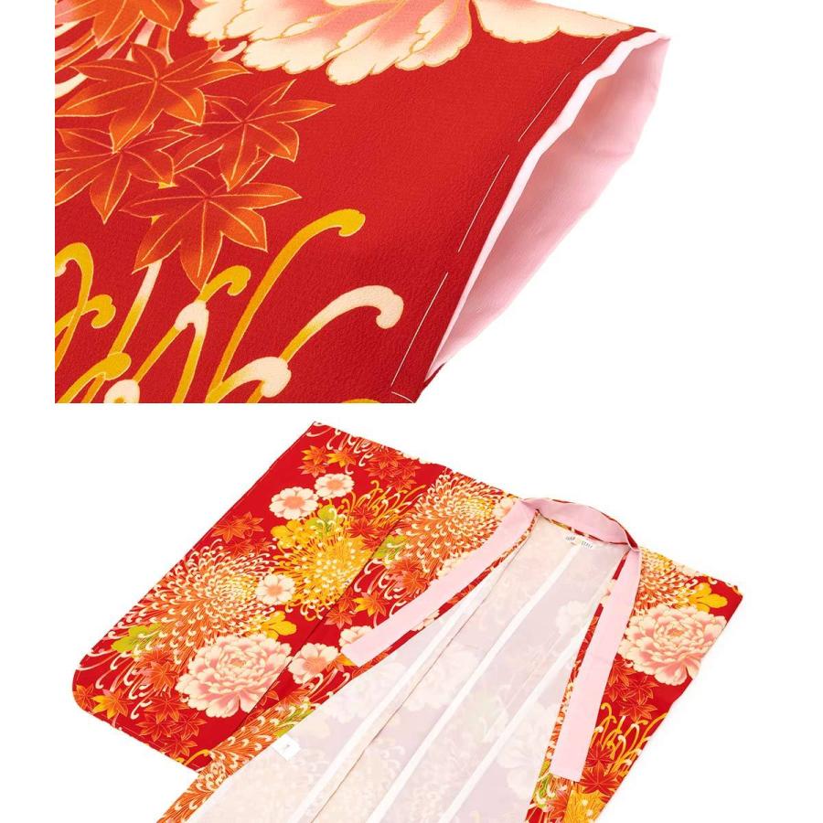 レンタル 卒業式 袴 小学生 女の子 ジュニア 袴セット 赤 レッド 紺 菊 牡丹 桜 紅葉 刺繍 ちはやふる×ジャパンスタイル 13歳 子供 着物セット 往復送料無料 袴 約87cm