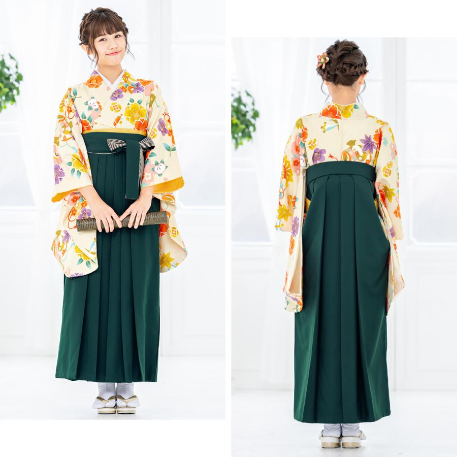 専用☆アンティーククリーム色の着物と帯のセット☆2歳から3歳 七歳 七五三＊黒×薄黄色のヱ霞に牡丹や菊の扇子＊アンティーク