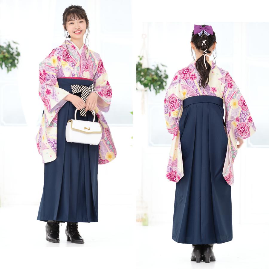 キッズ服(100cm~) レース袴160cm 白パープル・紺 卒業式