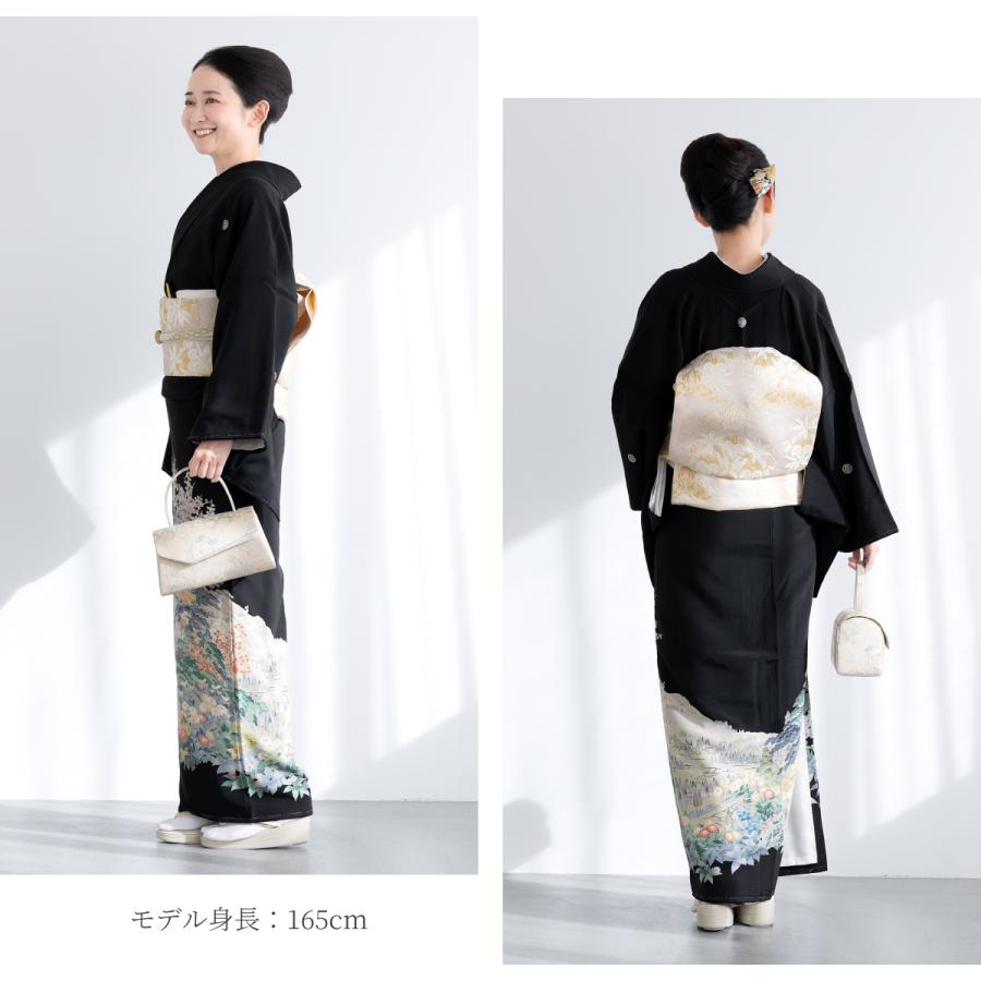 黒留袖　フルセット　松葉菱　高級　逸品　結婚式 SOUBIEN（創美苑） 黒留袖 レンタル フルセット 結婚式 着物 黒 袷