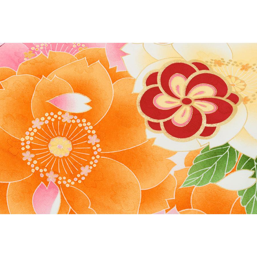 SOUBIEN（創美苑） 産着 女 女の子 販売 初着 橙色 オレンジ 桜 花