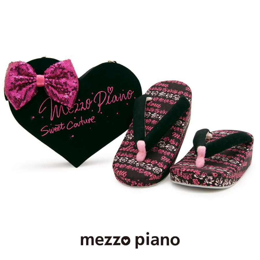 七五三 草履セット 草履バッグセット Mezzo Piano ピンク 黒 ハート 