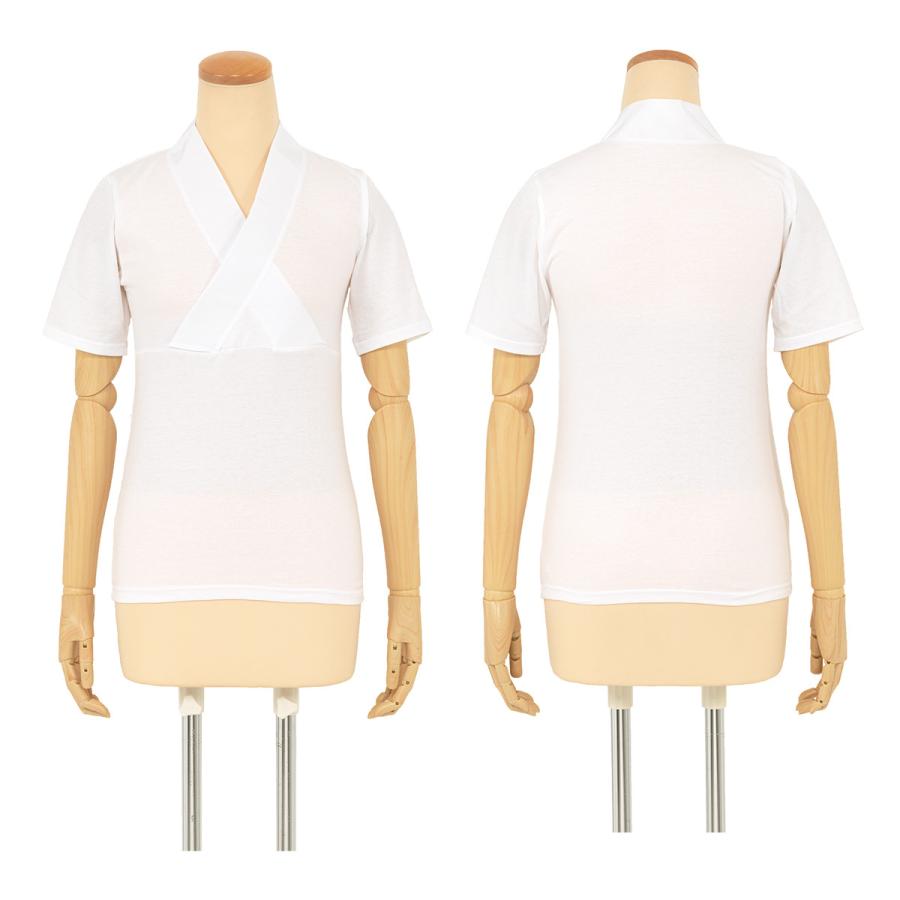 半襦袢 レディース Tシャツ 通年 日本製 綿 白 補正 和装下着 M L LL | SOUBIEN | 05