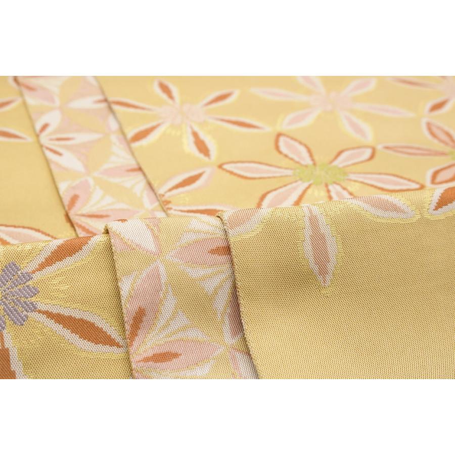 訳あり 袋帯 未仕立て 茶系 ライトブラウン 花 経錦 高島織物 京都西陣織 353 全通柄 フォーマルカジュアル 日本製 訳あり 袋帯 未仕立て 茶系 ライトブラウン 花 経錦 高島織物 京都