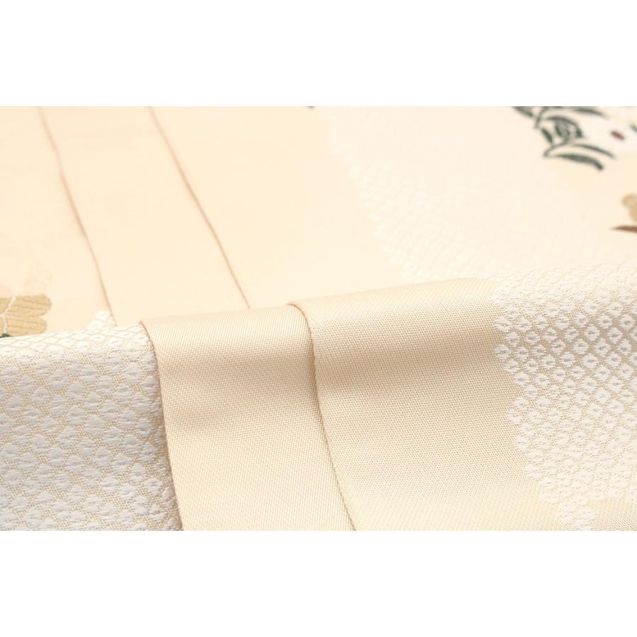 訳あり 袋帯 未仕立て 薄茶系 ベージュ 香色 薄茶色 雪輪 菊 梅 京都西陣織 六通柄 フォーマルカジュアル 日本製 訳あり 袋帯 未仕立て 薄茶系 ベージュ 香色 薄茶色 雪輪 菊 梅 京都