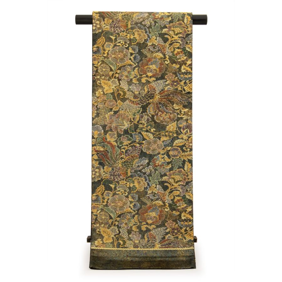 袋帯 フォーマル 正絹 未仕立て 訳あり 留袖 訪問着 橋本テル織物 黒