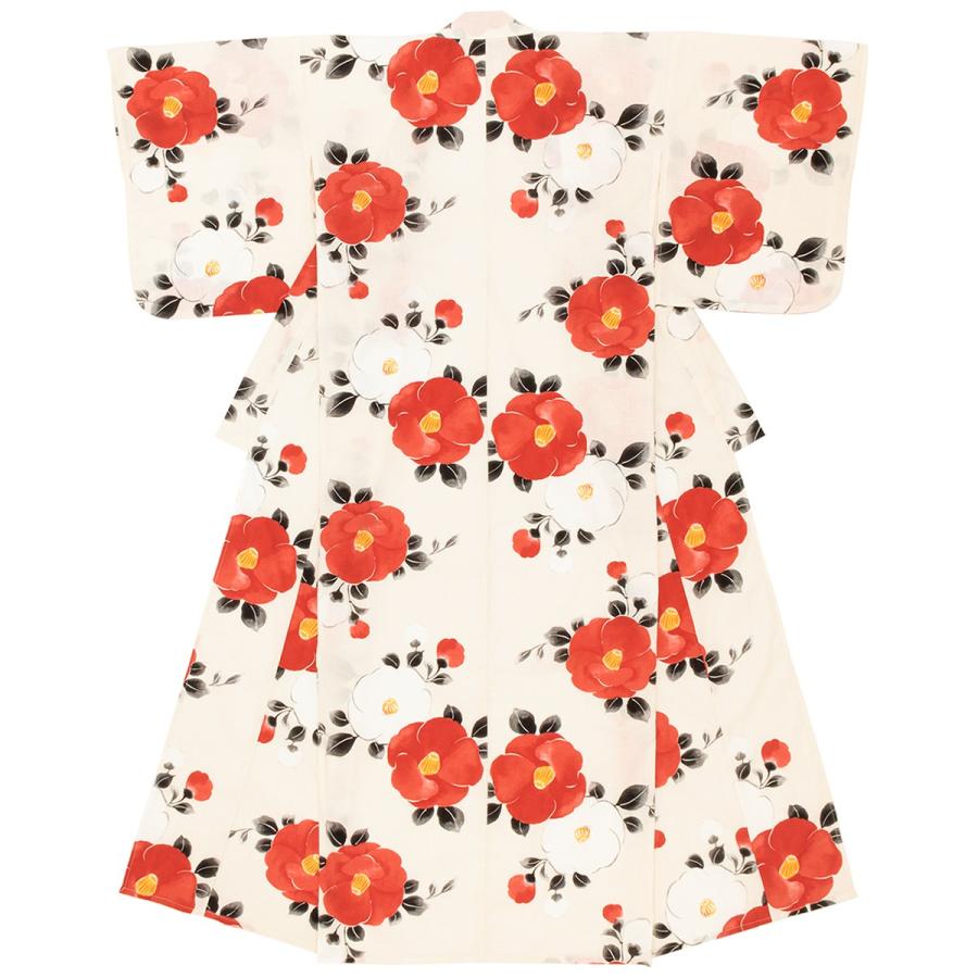 当店人気 送料無料 浴衣 レディース ホワイト 白 レッド 赤 朱 椿 ツバキ 花 フラワー 綿 夏祭り 花火大会 女性用 仕立て上がり Sサイズ フリーサイズ 信頼 Carlavista Com