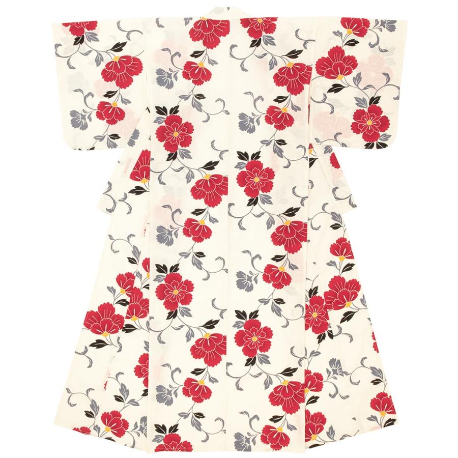 浴衣 レディース ホワイト 白 レッド 赤 グレー 灰色 桜 花唐草 花 フラワー 綿 夏祭り 花火大会 女性用 仕立て上がり【Sサイズ】【フリーサイズ】【送料無料】 浴衣 レディース ホワイト 白 レッド 赤 グレー 灰色 桜 花唐草 花
