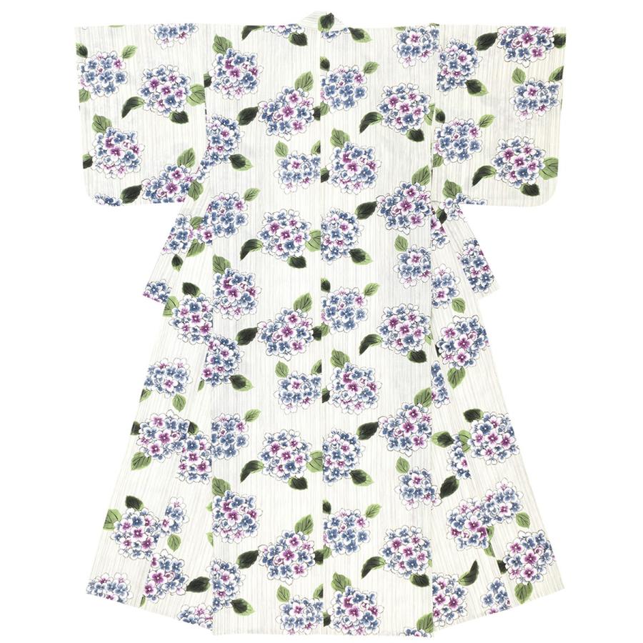 浴衣 レディース クリーム系 薄紫 紫陽花 雨縞 レトロモダン 綿 夏祭り 花火大会 女性用 仕立て上がり【Sサイズ】【フリーサイズ】【送料無料】 SOUBIEN（創美苑） 浴衣 レディース クリーム系 薄紫 紫陽花 雨縞