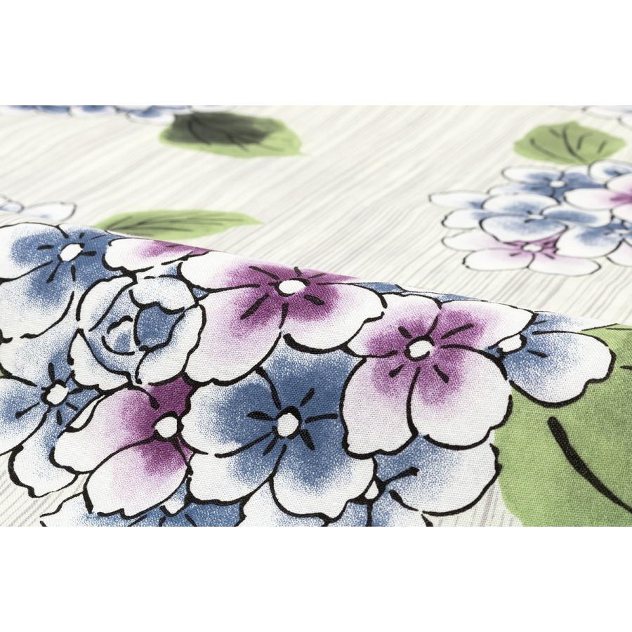 SOUBIEN（創美苑） 浴衣 レディース クリーム系 薄紫 紫陽花 雨縞