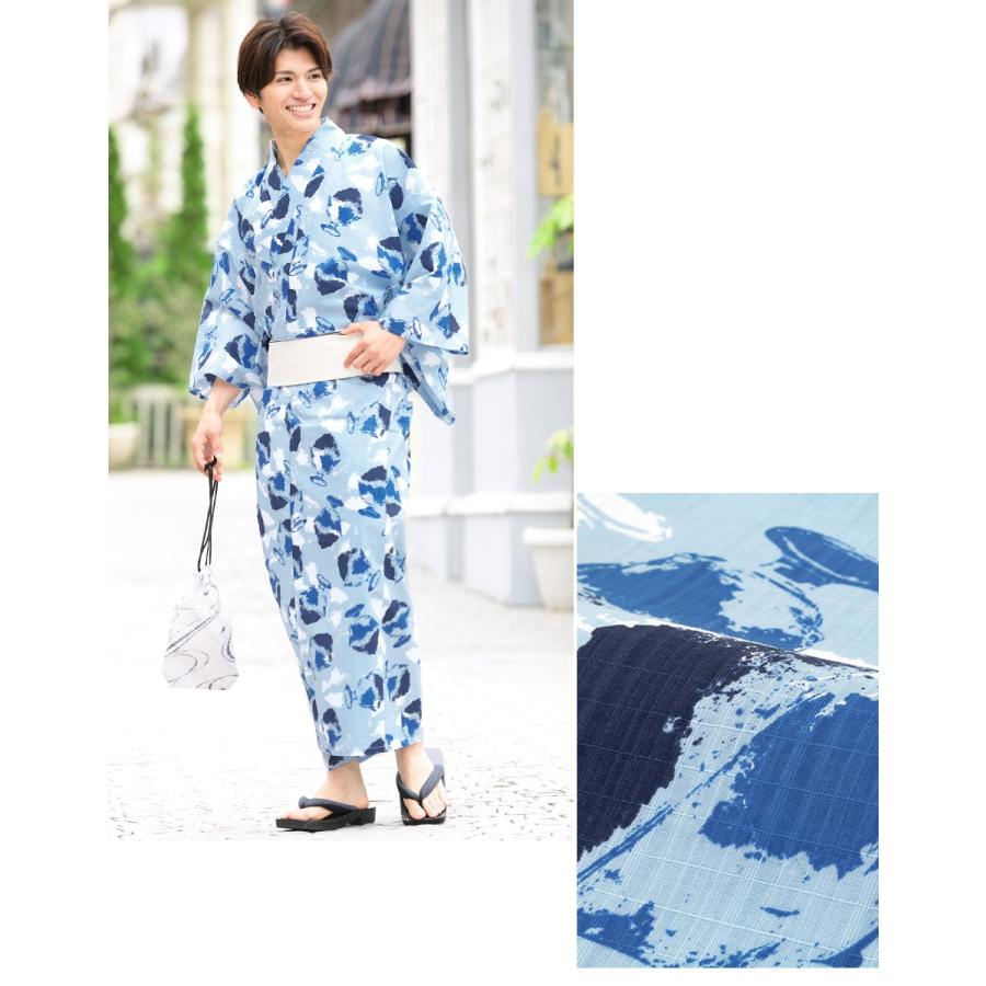 浴衣 セット メンズ 3点セット 水色 青 ブルー かき氷 綿 変わり織り レトロ モイカ 夏 大人 男性 M L 送料無料 Ymset K1 Ykm0119ad きもの館 創美苑 通販 Yahoo ショッピング